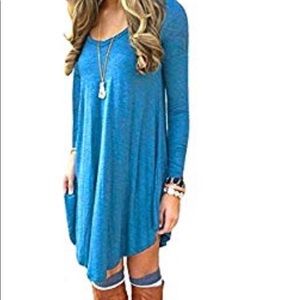 Long sleeve casual loose t-shirt dress